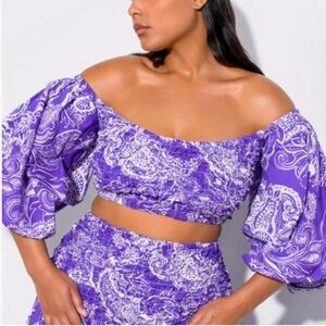 Mara Hoffman Purple Paisley Top